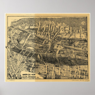 Affiche Maplewood 1910, NJ Birds Eye View Panoramic Map