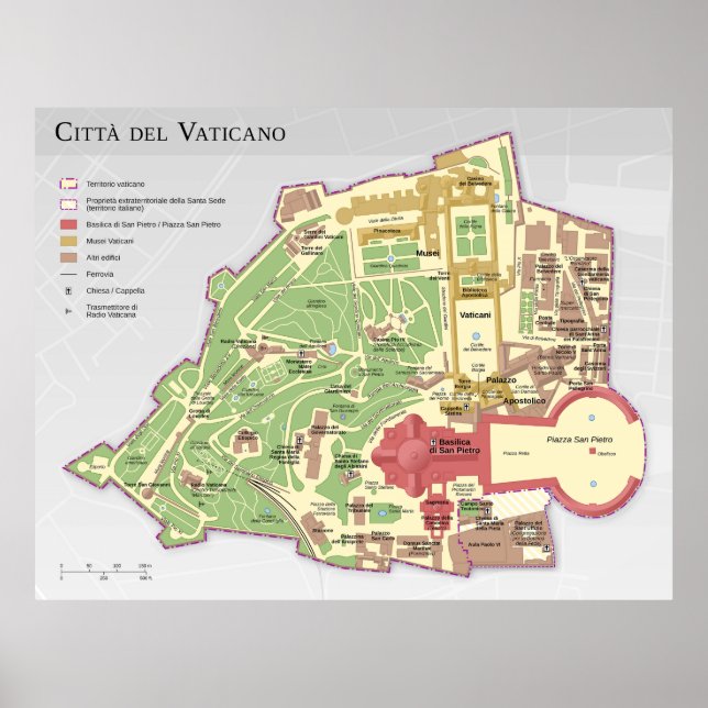 Affiche Mappa della Città del Vaticano diagramme Vatican (Devant)