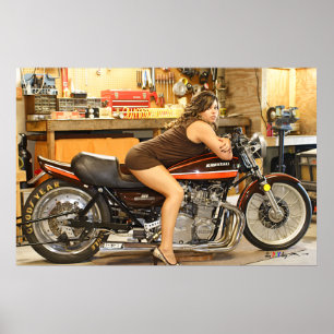Affiche Maquette chaude + Un Dragbike classique chaud