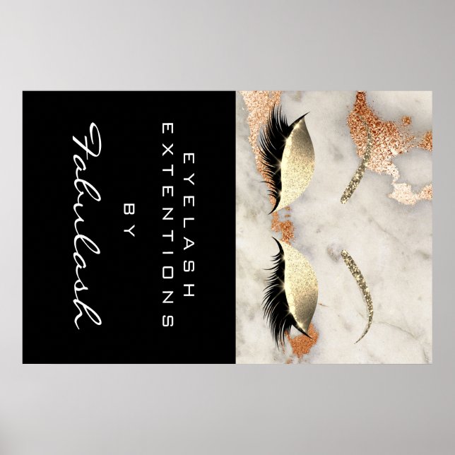 Affiche Maquillage Beauté Salon Marbre Lash Nom Marbre de  (Devant)