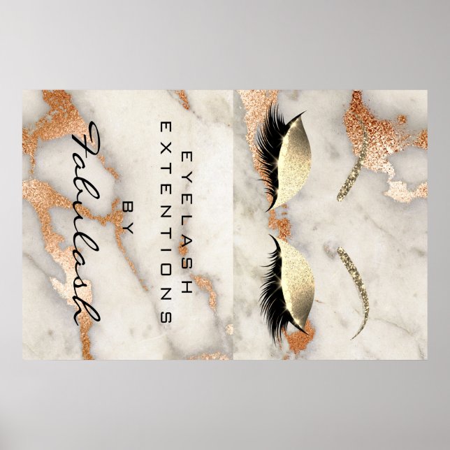 Affiche Maquillage Beauté Salon Marbre Nom Lash Marbre de  (Devant)