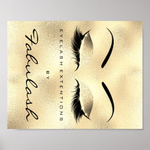 Affiche Maquillage Beauté Salon Nom Gold GlamGlitter Eyeb