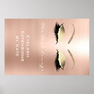 Affiche Maquillage Beauté Salon Nom White Gold Rose Eyebro