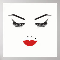 Maquillage Beauté Visage Cils & Lèvres Rouges Chic