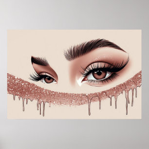 Affiche 💎 Maquillage Dégoulinant Pailleté Yeux Pour Décor