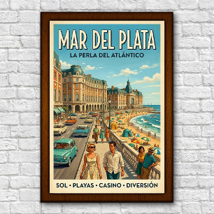 Affiche Mar del Plata, Argentine années 1960 Voyage
