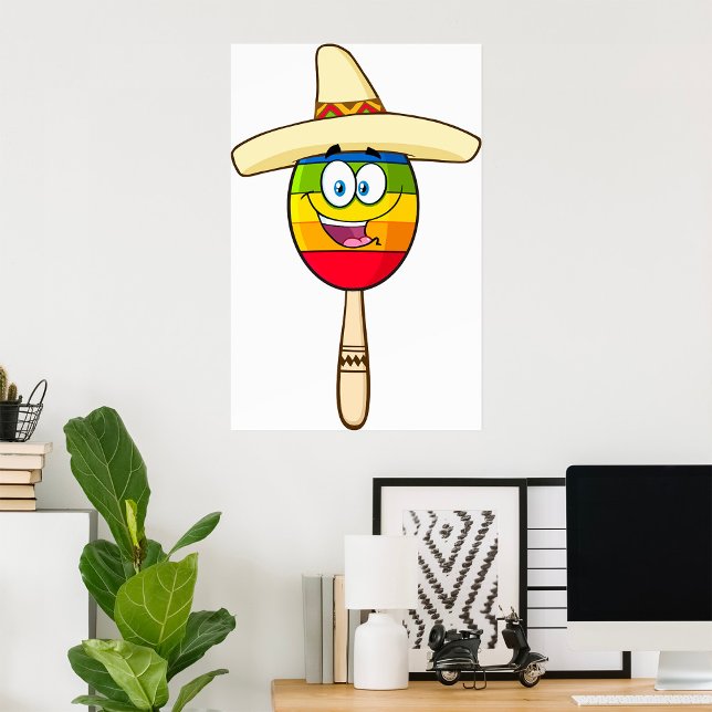 Affiche Maraca avec Sombrero Fiesta Colorée (Créateur téléchargé)