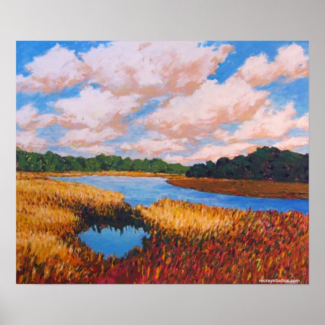 Affiche "Marais et nuages" (Devant)