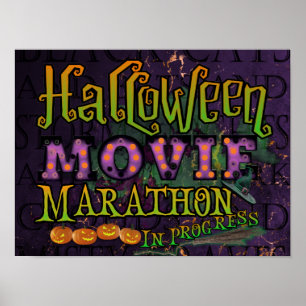 Affiche Marathon de cinéma d'Halloween en cours Marque