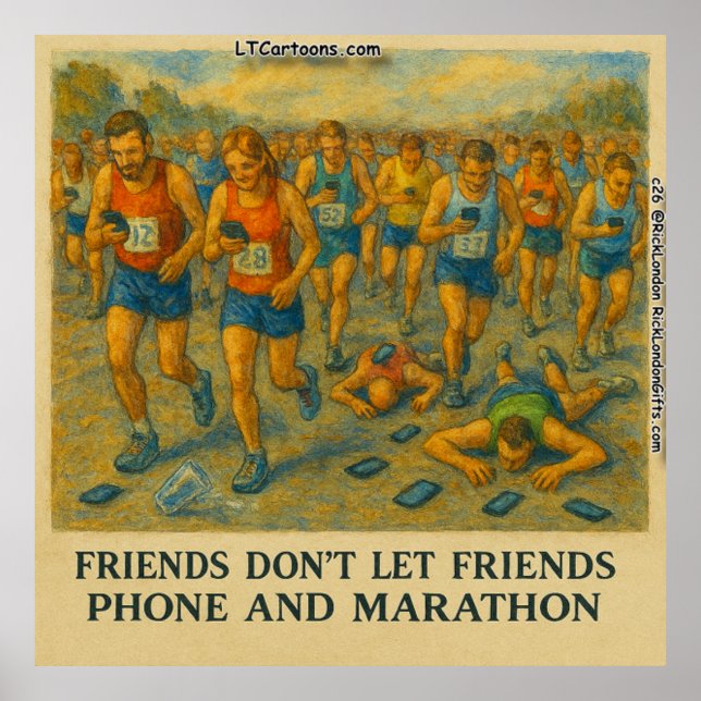Affiche Marathon Dessin Animé Drôle – Les Amis Ne Laissent (Devant)