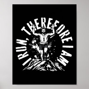 Affiche Marathon Marathoner Courir Je Coure Donc Je Suis S