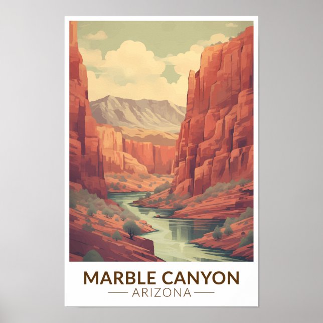 Affiche Marble Canyon Arizona Voyage Art Rétro (Devant)