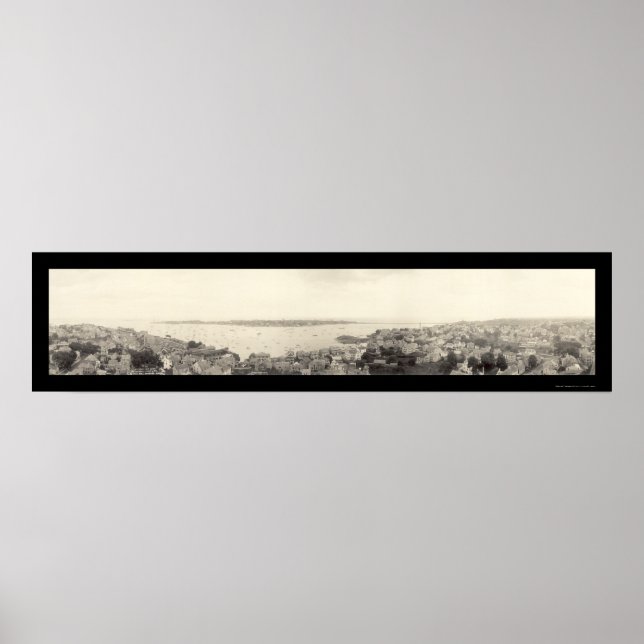 Affiche Marblehead MA Birdseye Photo 1912 (Devant)