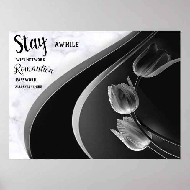 Affiche Marbre blanc, Noir, Filigree Or (Devant)