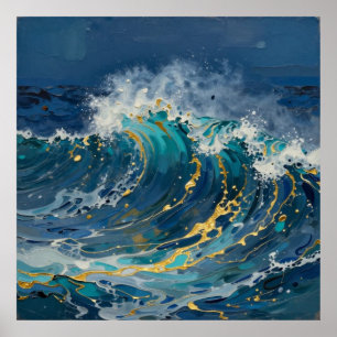 Affiche Marbre Bleu Abyssal