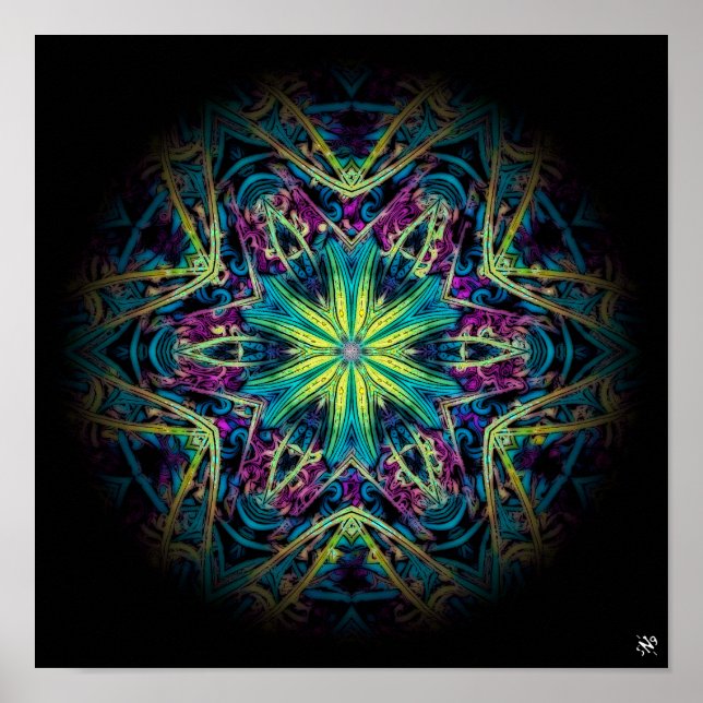 Affiche Marbre de fleurs (série de marbre) (Devant)