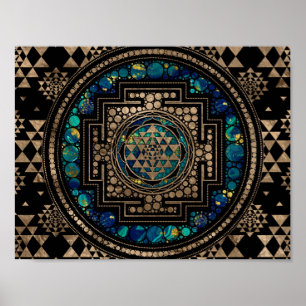 Affiche Marbre et or Sri Yantra / Sri Chakra