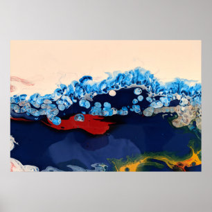 Affiche Marbre fluide de la marine de Bourgogne Acrylique 