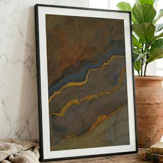 Affiche Marbre Géode Ton Terre Abstrait