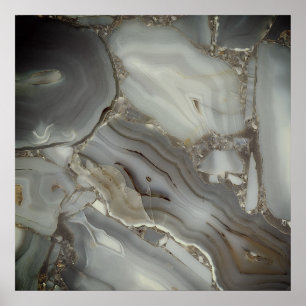 Affiche Marbre gris avec veine d'or