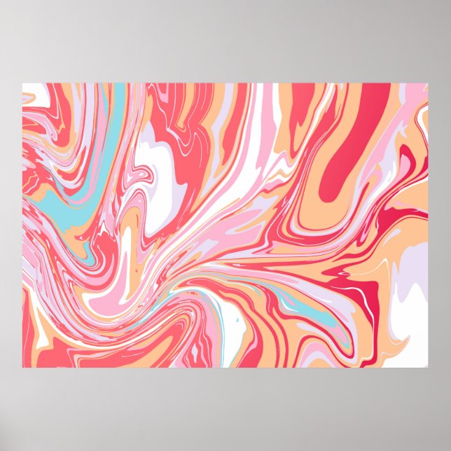 Affiche Marbre liquide Abstrait ou fond de tendance époxy (Devant)