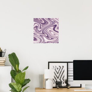 Affiche Marbre Liquide Violet Abstrait