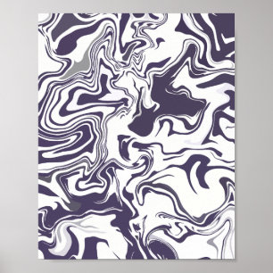 Affiche Marbre monochrome Abstrait avec marine de minuit