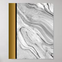 Marbre noir gris blanc / Art bordé d'or noir