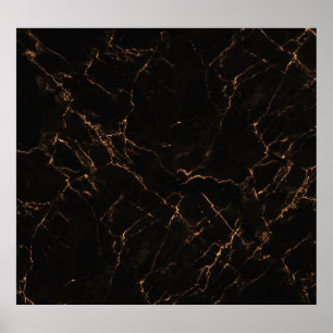 Affiche Marbre noir luxueux : Texture élégante