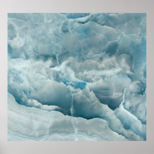 Affiche Marbre onyx bleu, texture abstraite.