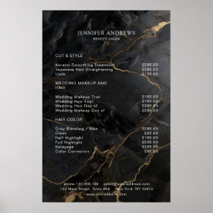 Affiche Marbre, Or Noir, Salon