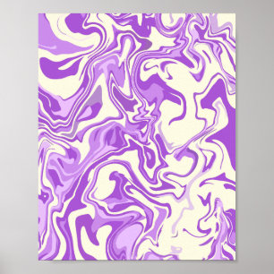 Affiche Marbre Tourbillonnant Abstrait aux Teintes de Viol
