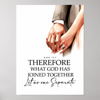 Affiche Marc 10:9 Unis ensemble