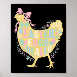 Affiche Marchand d'oeufs de Pâques Loral Poulet Poule Coqu