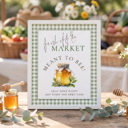 Affiche Marché à carreaux Signifie Abeille Signe de douche