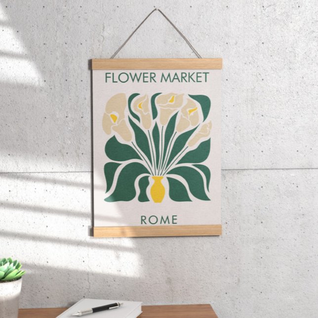 Affiche Marché aux fleurs Abstrait Retro Calla lily (Créateur téléchargé)