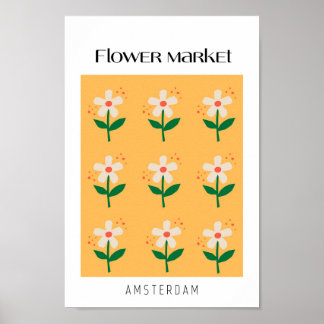 Affiche Marché aux fleurs Amsterdam