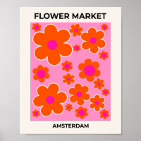 Marché aux fleurs Amsterdam Fleurs rétro rose oran