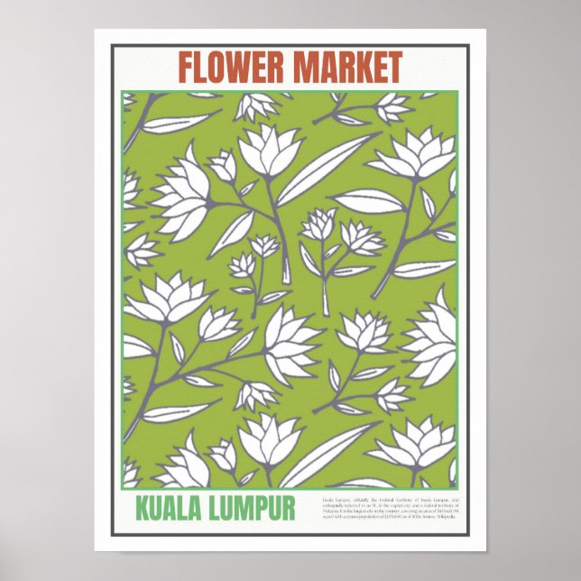 Affiche Marché aux fleurs Asie du Sud-Est Kuala Lumpur (Devant)