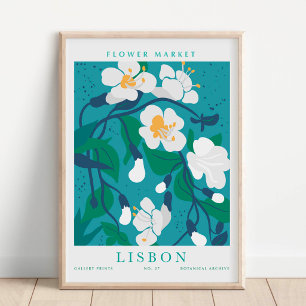 Affiche Marché aux Fleurs Botanique de Lisbonne