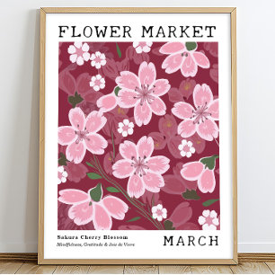 Affiche Marché aux fleurs de cerisiers de Sakura