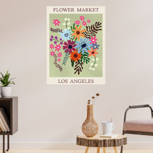 Affiche Marché aux Fleurs, Los Angeles,