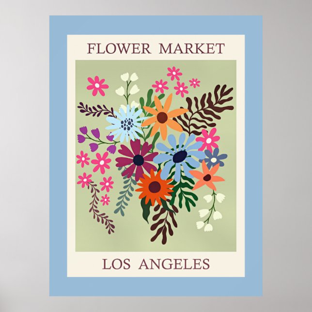 Affiche Marché aux Fleurs, Los Angeles, (Devant)