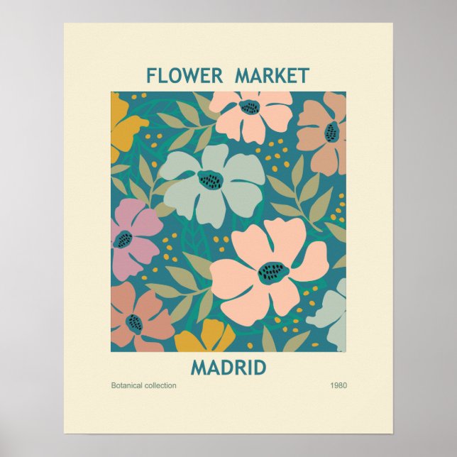 Affiche Marché aux fleurs Madrid Imprimer (Devant)