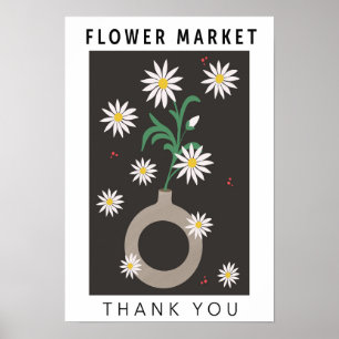 Affiche Marché aux fleurs Merci