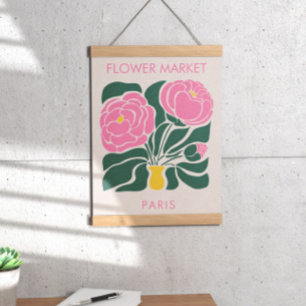 Affiche Marché aux fleurs Peony Abstrait rétro