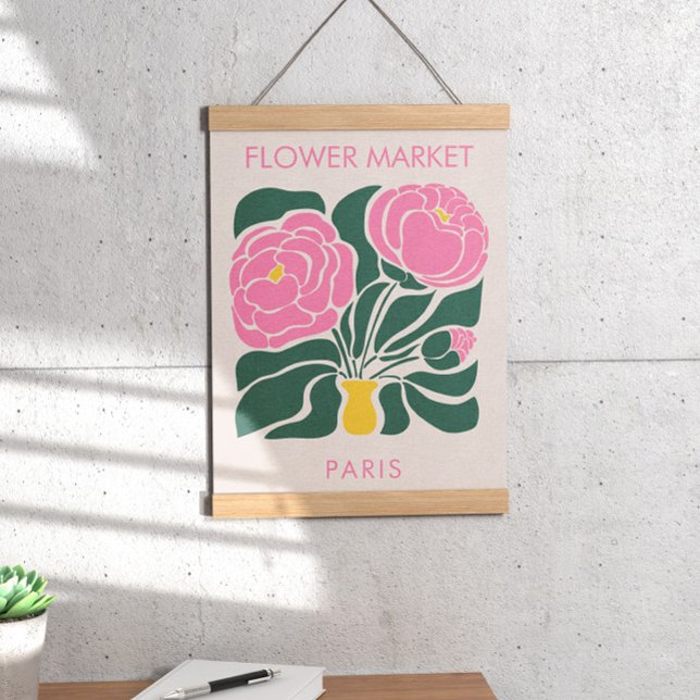 Affiche Marché aux fleurs Peony Abstrait rétro (Créateur téléchargé)