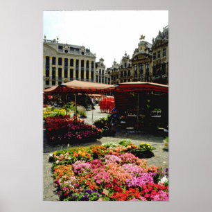 Affiche Marché aux fleurs roses dans le carré principal, B