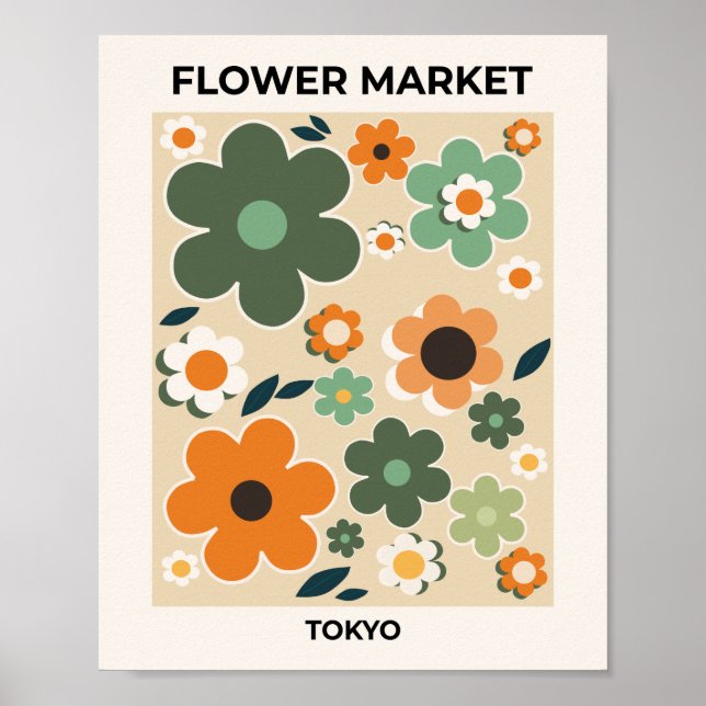 Affiche Marché aux fleurs Tokyo Floral Art Retro Fleurs (Devant)