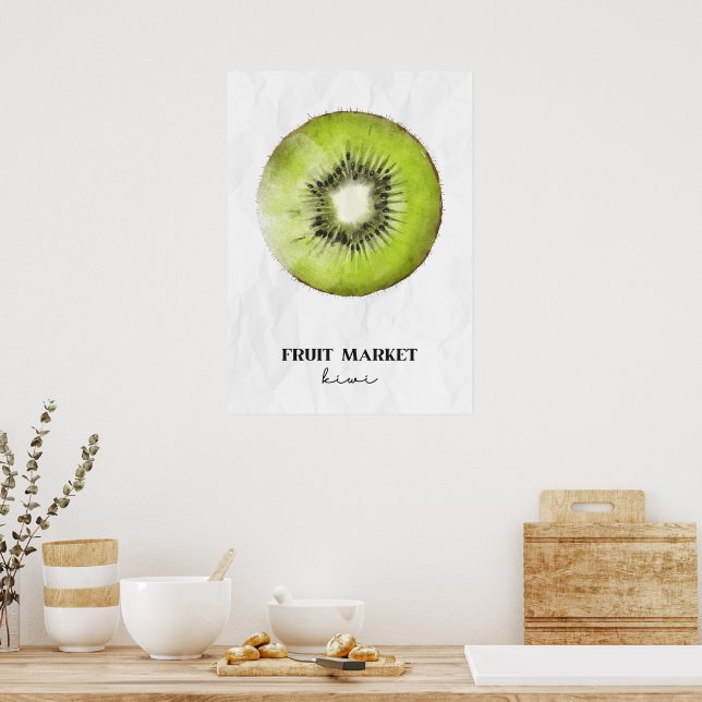 Affiche Marché aux fruits Kiwi (Cuisine)